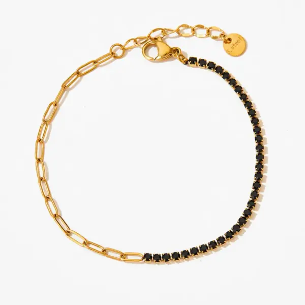 Ion Plating (IP) 18K Gold Plated Geometric 201 Stainless Steel 304 Simple Style Waterproof Non Tarnish Chain Bracelet