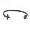 Wholesale Ins Style Map Airplane Titanium Steel Plating Cuff Bracelets