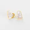 Wholesale PVD Coated Real Gold Plated 14K Gold Heart Shape 304 Stainless Steel Retro Waterproof Non Tarnish Ear Studs