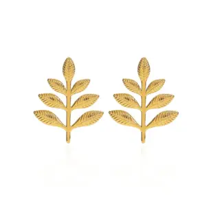 Leaves ear studs / Cash commodity and quick delivery