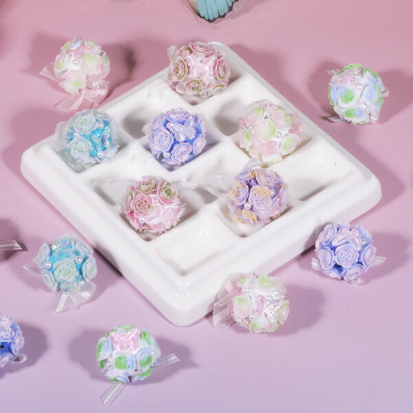 Wholesale Luxurious Heavy-Duty Butterfly Rose Flower Ball with Through-Hole Versatile Loose Beads DIY Beaded Phone Chain Bag Pendant Accessory