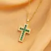 18K Gold Plated Real Gold Plated Cross Titanium Steel Hip-Hop Waterproof Non Tarnish Titanium Steel