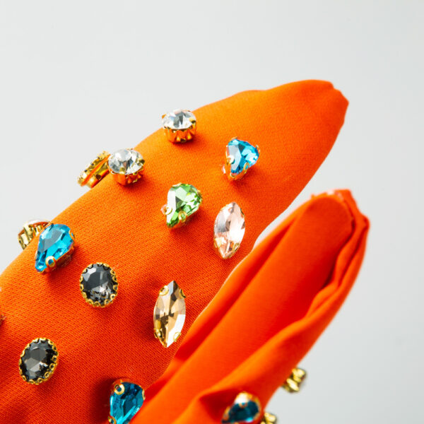 Wholesale fabric full diamond hairband fashion temperament female knotted color headband hair aessories
