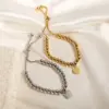 Wholesale Retro Simple Style Heart Shape 304 Stainless Steel Ball Chain Bracelets In Bulk