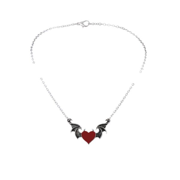 Wholesale Cross-border foreign trade Amazon Gothic Black Necklace Black/Red Heart Wing Necklace Jewelry Factory Outlet