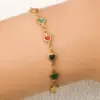 Ion Plating (IP) 18K Gold Plated Heart Shape 304 Stainless Steel Simple Style Waterproof Non Tarnish 304 Stainless Steel Bracelets
