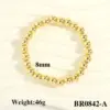 Wholesale Copper Round Hip-Hop Simple Style Gold Bead Necklace Gold Bracelets