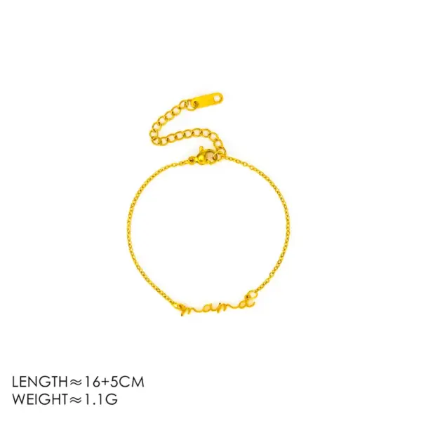 Wholesale Plated 18K Gold Minimalist English Letter Mama Necklace Bracelet Ankle Bracelet Set For Women Versatile Cool Sweet Style Jewelry