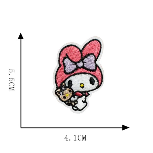 Wholesale New Kuromi Melody Melody Computer Embroider Cloth Stickers Creative DIY Decorative Self-Adhesive Hot Melt Clothing Accessories