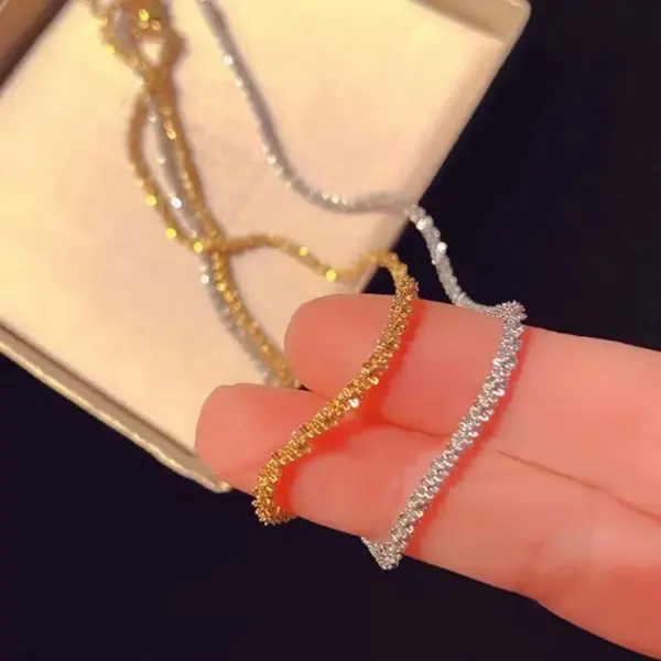 Wholesale Simple Style Solid Color Titanium Steel Bracelets Anklet Necklace