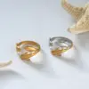 Wholesale PVD Coated Real Gold Plated 18K Gold Dolphin Fish 304 Stainless Steel Hawaiian Vacation Beach Waterproof Non Tarnish Open Rings