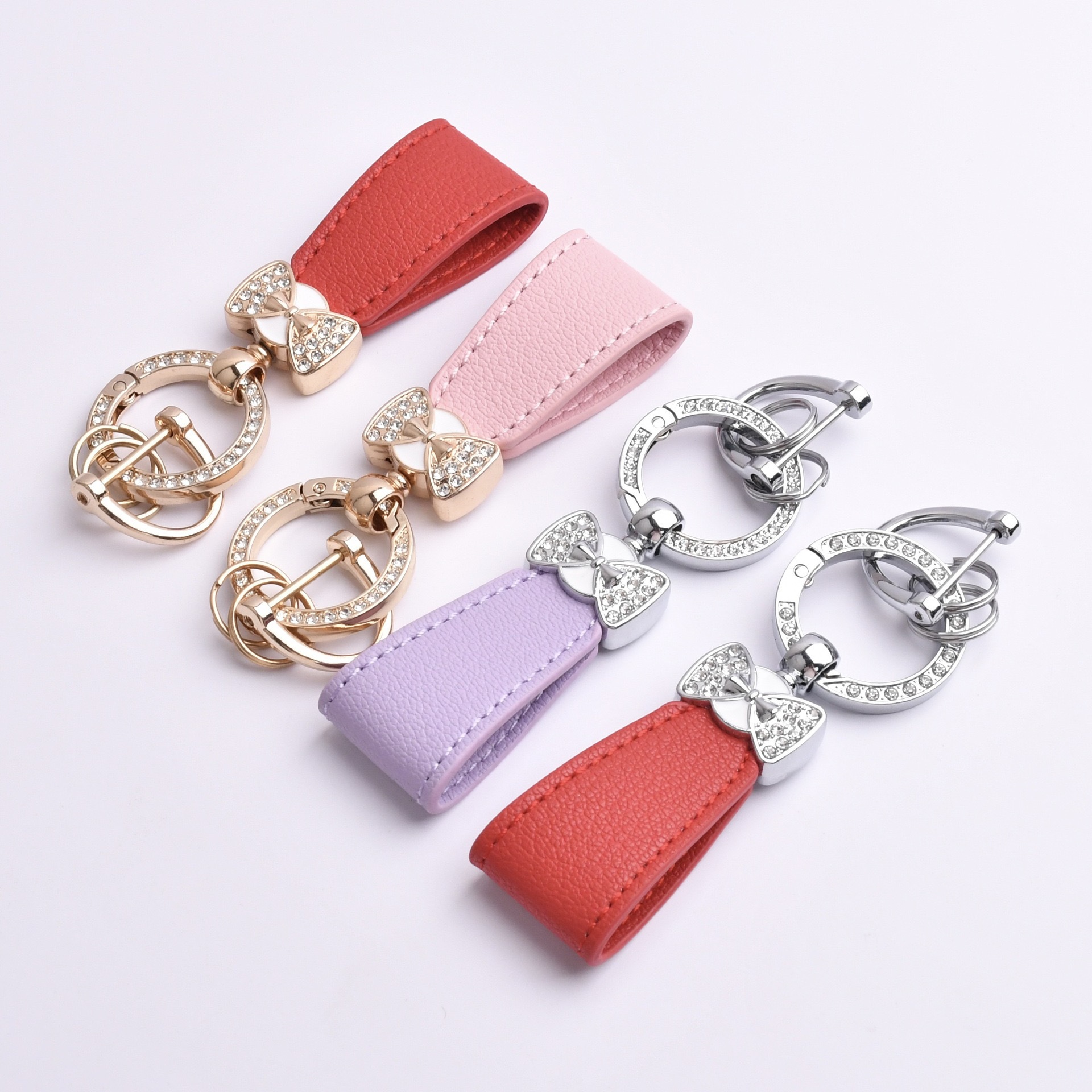Wholesale Diamond Bow Hand Rope Keychain Pendant Creative Personality Internet pular Ins Women's Bag Hanging Car Key Chain