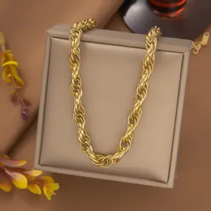 25 [Ah1217] Chibi Chain Necklace / Gold