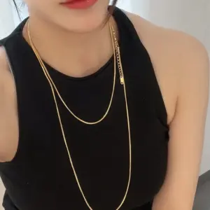 X232 Snake Bone Long Necklace 120cm Long