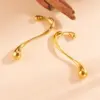 Wholesale 18K Real Gold Plated 304 Stainless Steel PVD Coated Rhinestones Solid Color Simple Style Drop Earrings For Women's