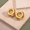 Wholesale Jewelry Casual Sweet Simple Style Round Stainless Steel 18K Gold Plated Polishing Plating Square Pearl Chain Earrings Necklace Jewelry Set