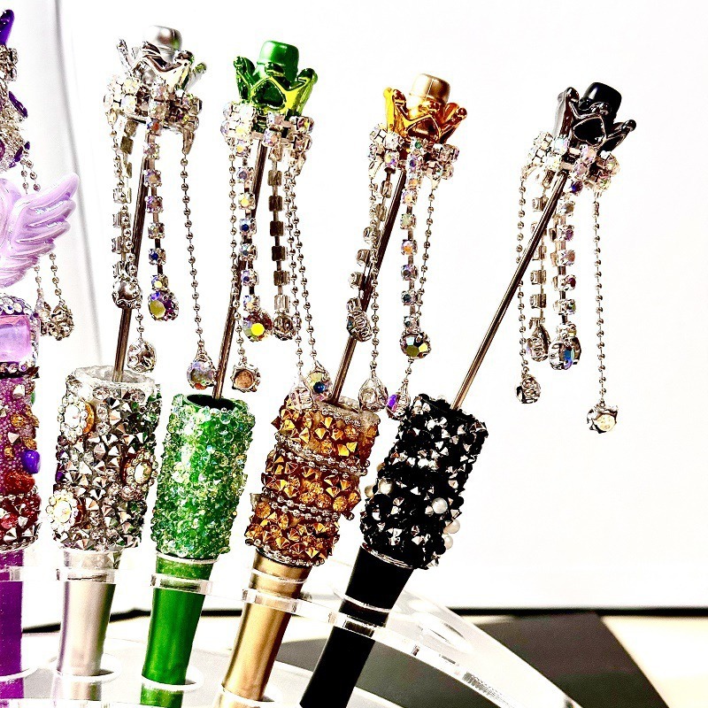 Wholesale DIY heavy industry beaded pen cross-border ser fire hand-set diamond creative pen factory