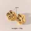 PVD Coated Real Gold Plated 16K Gold White Gold Plated Gold Plating Flower 304 Stainless Steel Casual Sweet Waterproof Non Tarnish Earrings Necklace
