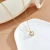 oly-f2c90c089700711de31572d8d443513d Wholesale PVD Coated Real Gold Plated 18K Gold Heart Shape 304 Stainless Steel Simple Style Waterproof Non Tarnish 304 Stainless Steel Pendant Necklace