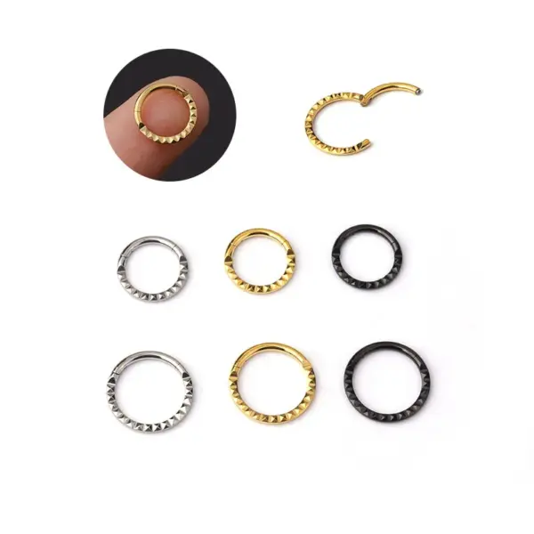 Wholesale 316L Stainless Steel Ear Cartilage Rings & Studs Geometric Waterproof Non Tarnish Surgical Steel