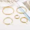 Wholesale PVD Coated 18K Gold Plated Geometric Stainless Steel Fashion Waterproof Non Tarnish Earrings