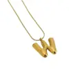 Wholesale Titanium Steel Hip-Hop Letter Plating Pendant Necklace