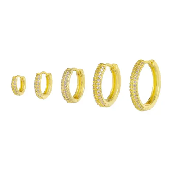 Wholesale 1 Piece Cute Sweet Solid Color Plating Inlay Brass Zircon 18k Gold Plated Silver Plated Hoop Earrings