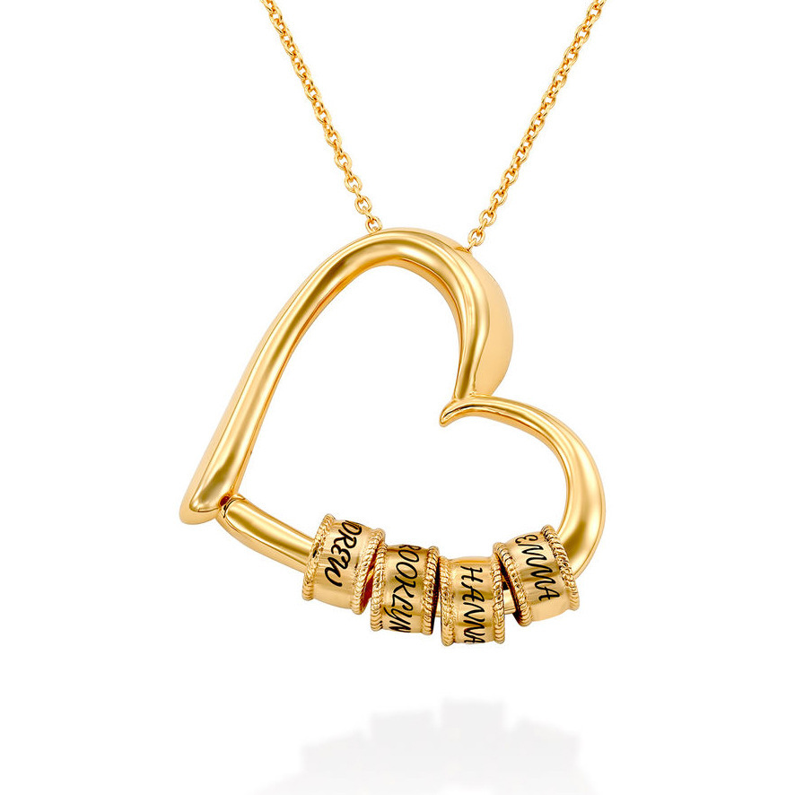 Wholesale Stainless Steel Love Beaded Necklace Mother's Day European and American Simple Personality Style Heart-Shaped Lettering Women's Necklace Pen