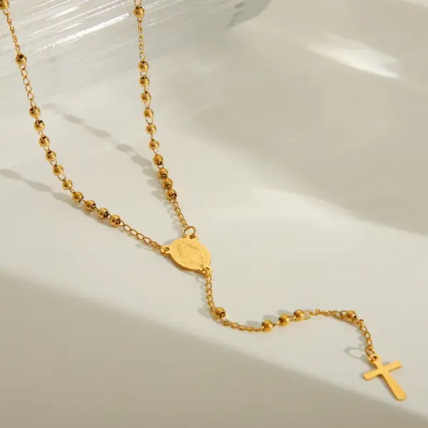 Wholesale Jewelry Religion Ethnic Style Classic Style Portrait Jesus Stainless Steel 203L 18K Gold Plated Necklace