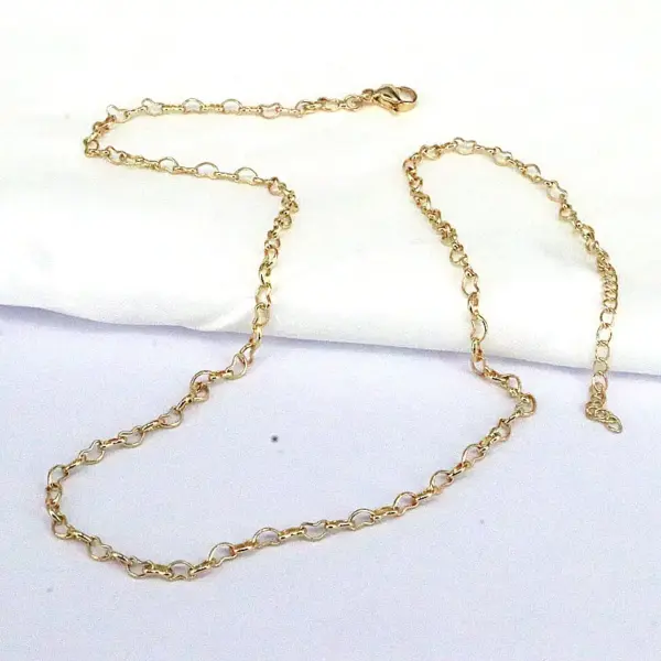 Wholesale Simple Style Solid Color Copper Gold Plated Necklace In Bulk