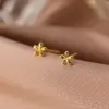201 Stainless Steel 304 Stainless Steel Plastic Flower Ion Plating (IP) 18K Gold Plated Cute Sweet Simple Style Waterproof Non Tarnish Ear Studs