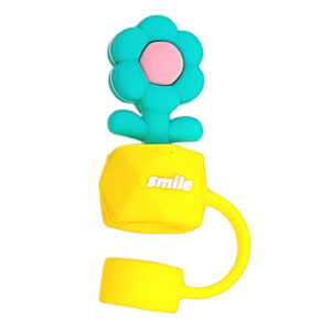 Straw cover [flower potted plant] turquoise green + yellow + pearlescent powder / Bag without straw