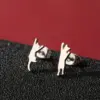 Wholesale PVD Coated 18K Gold Real Gold Plated Animal Cat 304 Stainless Steel Cute Basic Sweet Waterproof Non Tarnish Ear Studs