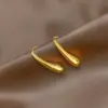 Wholesale 304 Stainless Steel Irregular PVD Coated 18K Real Gold Plated 18K Gold Simple Style Waterproof Non Tarnish Plating Drop Earrings