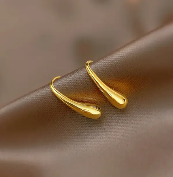 Wholesale 304 Stainless Steel Irregular PVD Coated 18K Real Gold Plated 18K Gold Simple Style Waterproof Non Tarnish Plating Drop Earrings