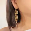 Wholesale PVD Coated Real Gold Plated 18K Gold Solid Color 304 Stainless Steel Elegant Luxurious Waterproof Non Tarnish Drop Earrings