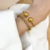Wholesale PVD Coated Real Gold Plated 18K Gold Heart 304 Stainless Steel Titanium Steel Simple Style Waterproof Non Tarnish 304 Stainless Steel Titanium Steel