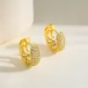 1 Pair Simple Style Commute Geometric Plating Inlay Copper Zircon 18k Gold Plated Ear Studs