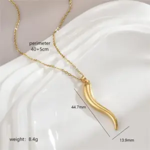 Wholesale PVD Coated 18K Gold Plated Solid Color Stainless Steel Simple Style Waterproof Non Tarnish 304 Stainless Steel Necklace