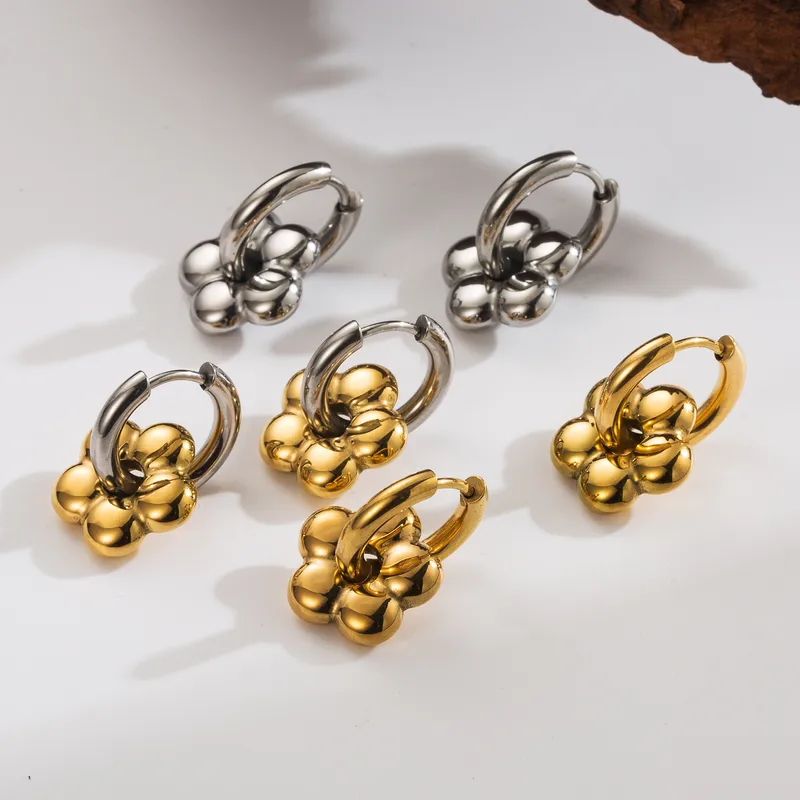 Wholesale 1 Pair Basic Simple Style Solid Color Plating 304 Stainless Steel 18K Gold Plated op Earrings