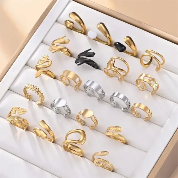 Wholesale Jewelry Vacation Simple Style Solid Color 304 Stainless Steel Plating Rings