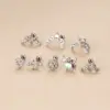1 Piece 316L Stainless Steel Copper Zircon Ear Cartilage Rings & Studs Heart Shape Waterproof Non Tarnish Surgical Steel