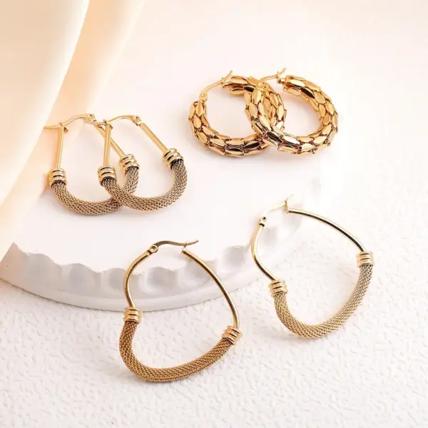 Wholesale 1 Pair Elegant French Style Circle 304 Stainless Steel Earrings