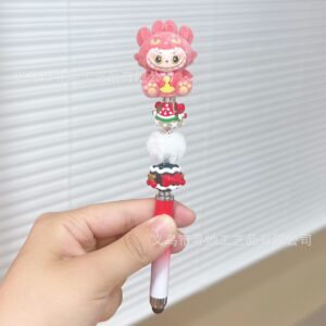 Stylus pen + 0.5mm pen tip / Red toothless fabric - gradient red pen