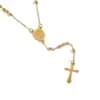 Wholesale 304 Stainless Steel Gold Plated Vacuum Electroplating (In Furnace) Gold Steel Color Cross Heart Shape Religious Simple Style Women's Necklace