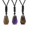 Wholesale Ethnic Style Water Droplets Natural Stone Crystal Agate Pendant Necklace 1 Piece