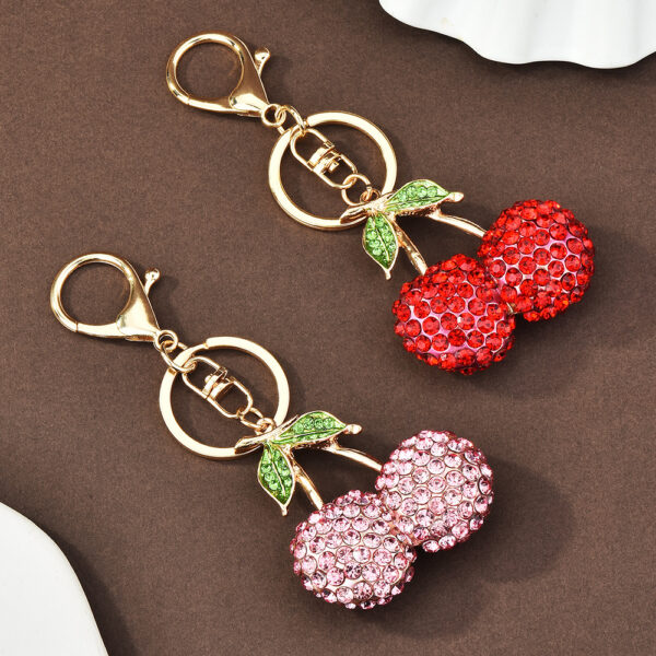 Wholesale Europe and the United States new cherry key chain cross-border Amazon AliExpress wish hot bag milk tea cup pendant fruit