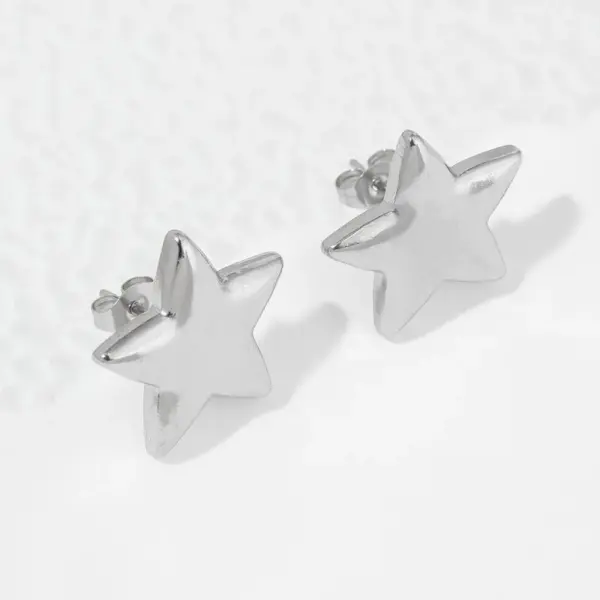 Wholesale PVD Coated 18K Gold Plated Star Stainless Steel IG Style Artistic Waterproof Non Tarnish Ear Studs
