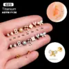 1 Piece Ear Cartilage Rings & Studs Simple Style Korean Style Flower Butterfly Pure Titanium Plating Inlay Zircon