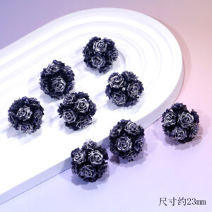 Dark gray three-dimensional rose ball
